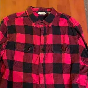Red and black checked flannel